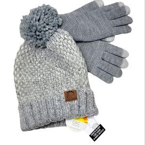 C&C California and Glove Set Gray one size